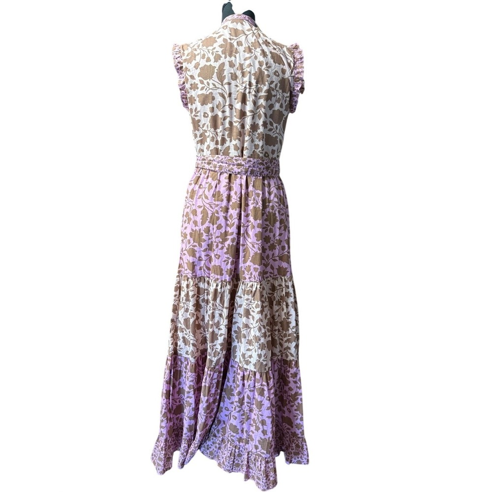 Boden Pink and Cream Floral Tiered Maxi Dress - Picture 8 of 8